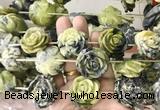 FGBS283 Top drilled 15*30mm carved rose flower lemon turquoise beads wholesale FGBS283 Top drilled 15*30mm carved rose flower lemon turquoise beads wholesale
