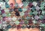 FGBS292 15 inches 8*8mm carved cross flower fluorite gemstone beads FGBS292 15 inches 8*8mm carved cross flower fluorite gemstone beads