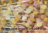 FGBS32 15 inches 8mm, 10mm, 12mm carved rose flower yellow aventurine beads