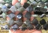 FGBS68 15 inches 16mm - 18mm faceted Four leaf clover labradorite beads