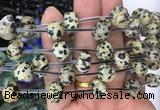 FGBS82 15 inches 10mm carved skull dalmatian jasper beads wholesale