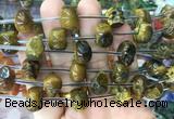 FGBS91 15 inches 12mm carved skull yellow tiger eye beads wholesale