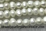 FWP03 14.5 inches 1.8mm - 2mm potato white freshwater pearl strands