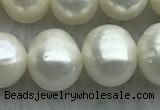 FWP101 15 inches 9mm - 10mm potato white freshwater pearl strands