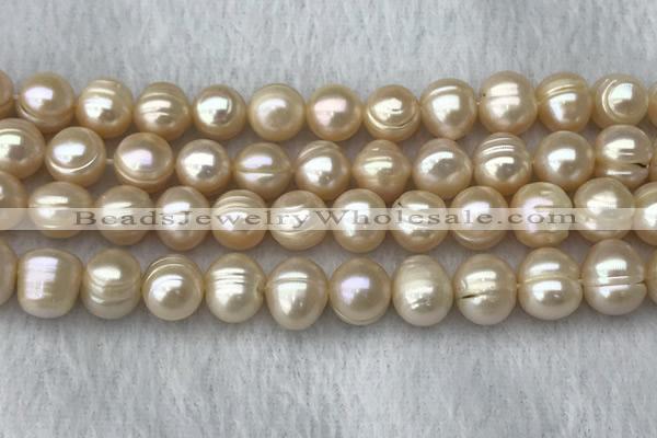 FWP111 15 inches 10mm - 11mm potato pink freshwater pearl strands