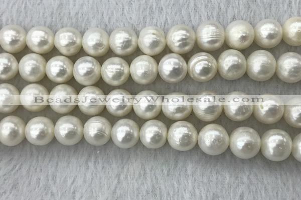 FWP114 15 inches 10mm - 11mm potato white freshwater pearl strands