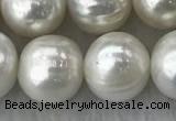 FWP115 15 inches 10mm - 11mm potato grey freshwater pearl strands