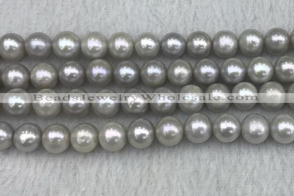 FWP143 15 inches 8mm - 9mm potato grey freshwater pearl strands