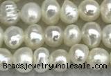 FWP17 14.5 inches 3.2mm - 3.7mm potato white freshwater pearl strands