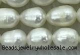 FWP174 14.5 inches 5mm - 6mm rice white freshwater pearl strands