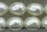 FWP181 15 inches 6mm - 7mm rice white freshwater pearl strands