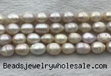 FWP206 15 inches 10mm - 11mm rice white freshwater pearl strands