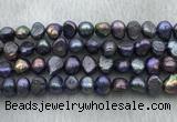 FWP247 15 inches 7mm - 8mm baroque black freshwater pearl strands