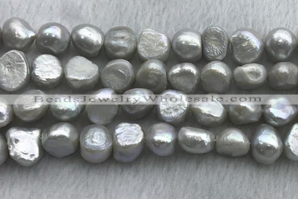 FWP256 15 inches 11mm - 12mm baroque grey freshwater pearl strands