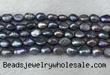 FWP282 15 inches 7mm - 8mm baroque black freshwater pearl strands