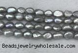 FWP287 15 inches 9mm - 10mm baroque grey freshwater pearl strands