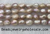 FWP306 15 inches 11mm - 12mm baroque purple freshwater pearl strands