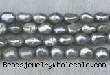 FWP307 15 inches 11mm - 12mm baroque grey freshwater pearl strands