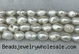 FWP312 15 inches 12mm - 13mm baroque white freshwater pearl strands