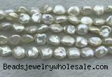 FWP352 15 inches 6mm - 7mm baroque white freshwater pearl strands