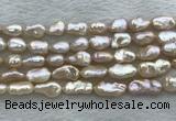 FWP355 8mm - 9mm baroque light purple freshwater pearl strands