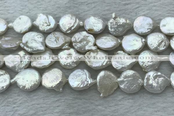 FWP380 15 inches 12mm - 13mm coin freshwater pearl beads