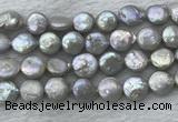 FWP390 15 inches 11mm - 12mm coin freshwater pearl beads