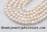 FWP481 14 inches 6mm - 7mm potato white freshwater pearl strands