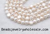 FWP490 14 inches 8mm - 9mm baroque white freshwater pearl strands