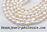 FWP494 14 inches 7mm - 8mm baroque white freshwater pearl strands