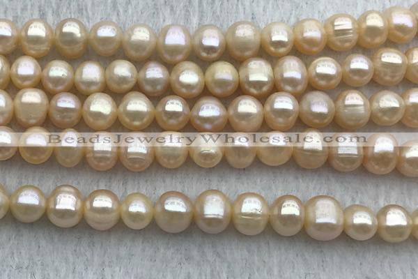 FWP57 15 inches 6mm - 7mm potato pink freshwater pearl strands