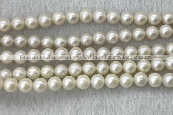 FWP74 15 inches 7mm - 8mm potato white freshwater pearl strands