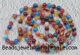 GMN109 Hand-knotted 6mm banded agate 108 beads mala necklaces