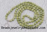 GMN1121 Hand-knotted 8mm, 10mm China jade 108 beads mala necklaces with charm