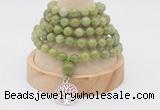 GMN1123 Hand-knotted 8mm, 10mm China jade 108 beads mala necklaces with charm