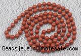 GMN113 Hand-knotted 6mm red jasper 108 beads mala necklaces