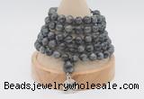 GMN1137 Hand-knotted 8mm, 10mm black labradorite 108 beads mala necklaces with charm