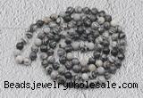 GMN114 Hand-knotted 6mm black & white jasper 108 beads mala necklaces