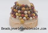 GMN1146 Hand-knotted 8mm, 10mm mookaite 108 beads mala necklaces with charm