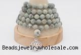 GMN1162 Hand-knotted 8mm, 10mm artistic jasper 108 beads mala necklaces with charm