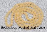 GMN117 Hand-knotted 6mm honey jade 108 beads mala necklaces