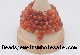 GMN1197 Hand-knotted 8mm, 10mm red banded agate 108 beads mala necklaces with charm