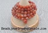 GMN1212 Hand-knotted 8mm, 10mm fire agate 108 beads mala necklaces with charm