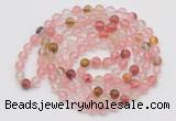 GMN123 Hand-knotted 6mm volcano cherry quartz 108 beads mala necklaces