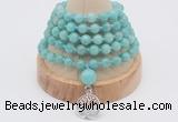 GMN1250 Hand-knotted 8mm, 10mm amazonite 108 beads mala necklaces with charm