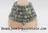 GMN1270 Hand-knotted 8mm, 10mm African turquoise 108 beads mala necklaces with charm