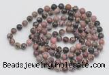 GMN137 Hand-knotted 6mm rhodonite 108 beads mala necklaces