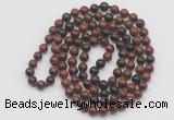 GMN139 Hand-knotted 6mm mahogany obsidian 108 beads mala necklaces