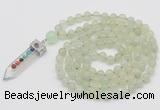 GMN1433 Hand-knotted 8mm, 10mm New jade 108 beads mala necklace with pendant