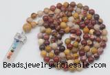 GMN1470 Hand-knotted 8mm, 10mm mookaite 108 beads mala necklace with pendant